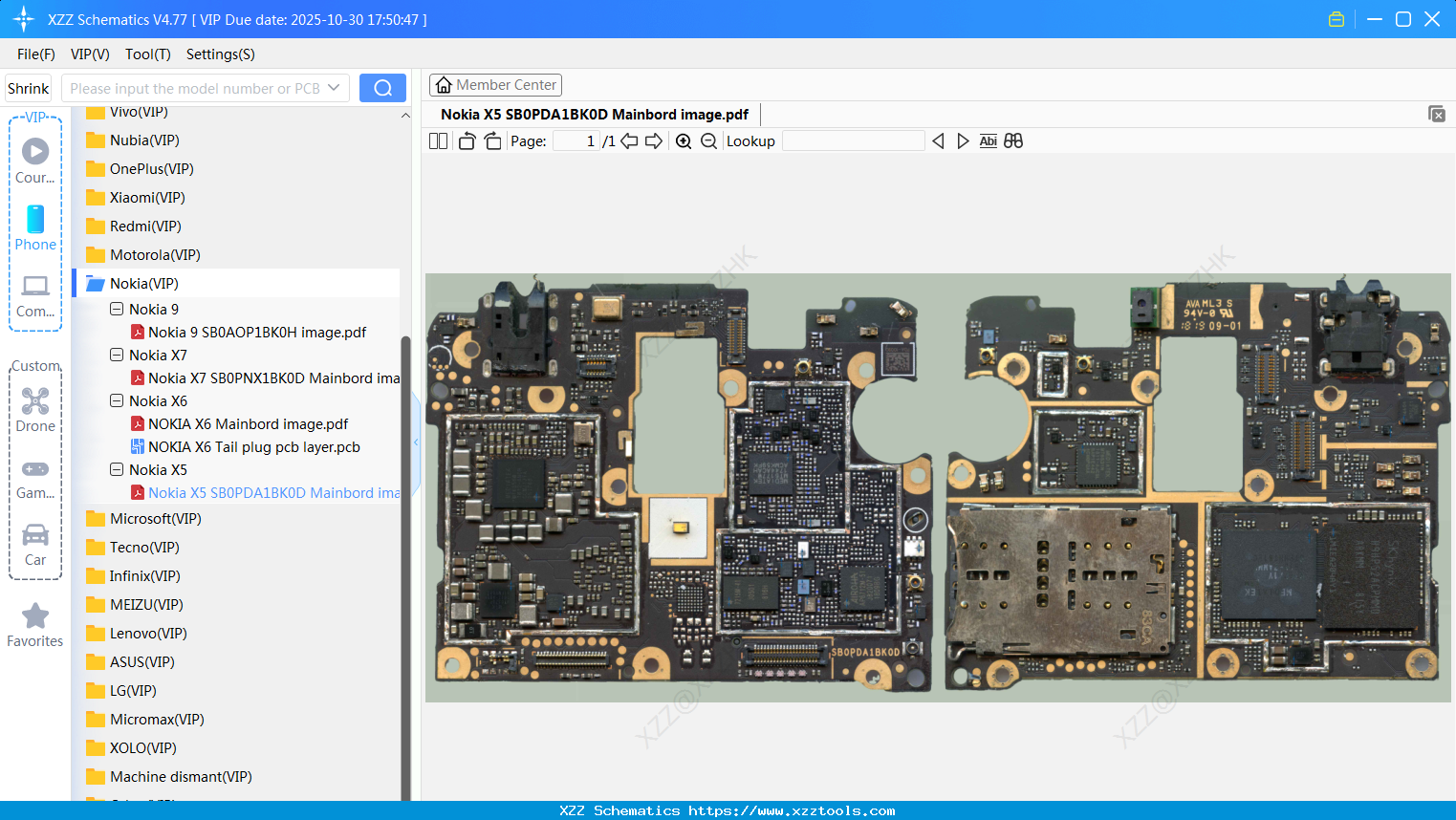 Nokia X5 SB0PDA1BK0D Mainbord Image